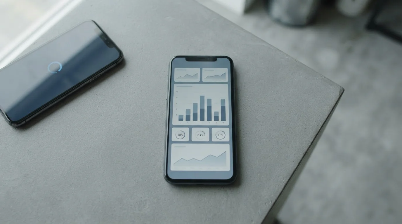 Smartphone zeigt Datenverbrauch-Statistik einer mobilen Wett-App