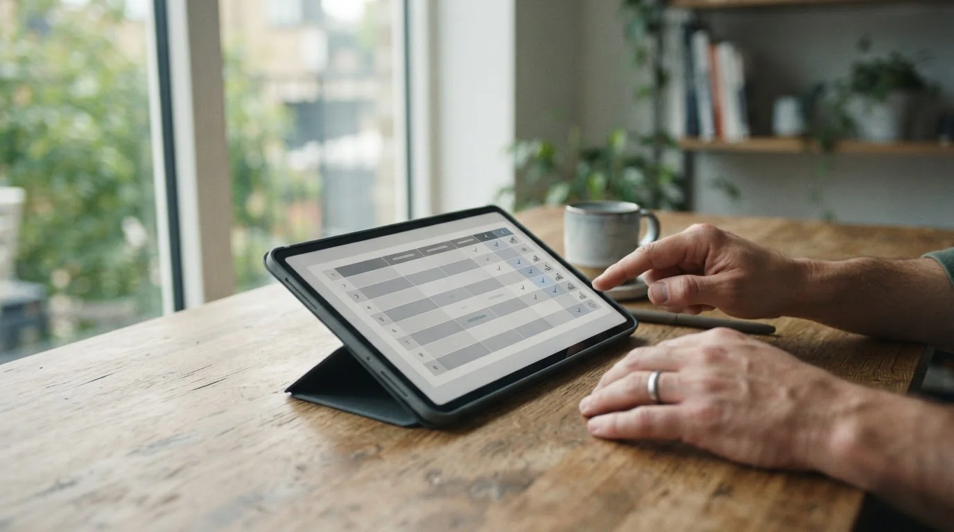 Vergleichsübersicht verschiedener Buchmacher auf Tablet-Bildschirm