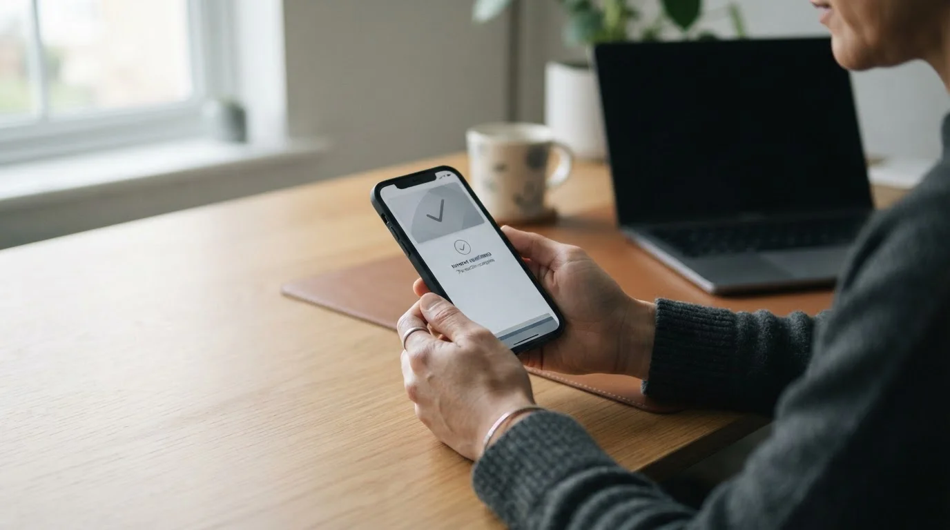 Person nutzt Apple Pay auf dem iPhone für eine Online-Transaktion