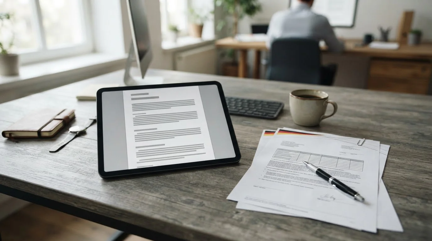 Dokumente und Tablet mit rechtlichen Informationen zu Wettlizenzen in Deutschland