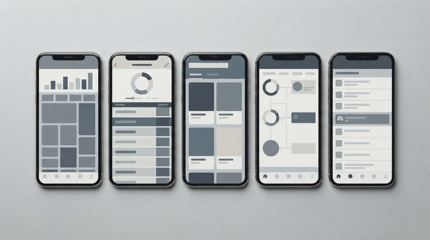 Mehrere Smartphones zeigen verschiedene mobile Wett-Apps im Vergleich