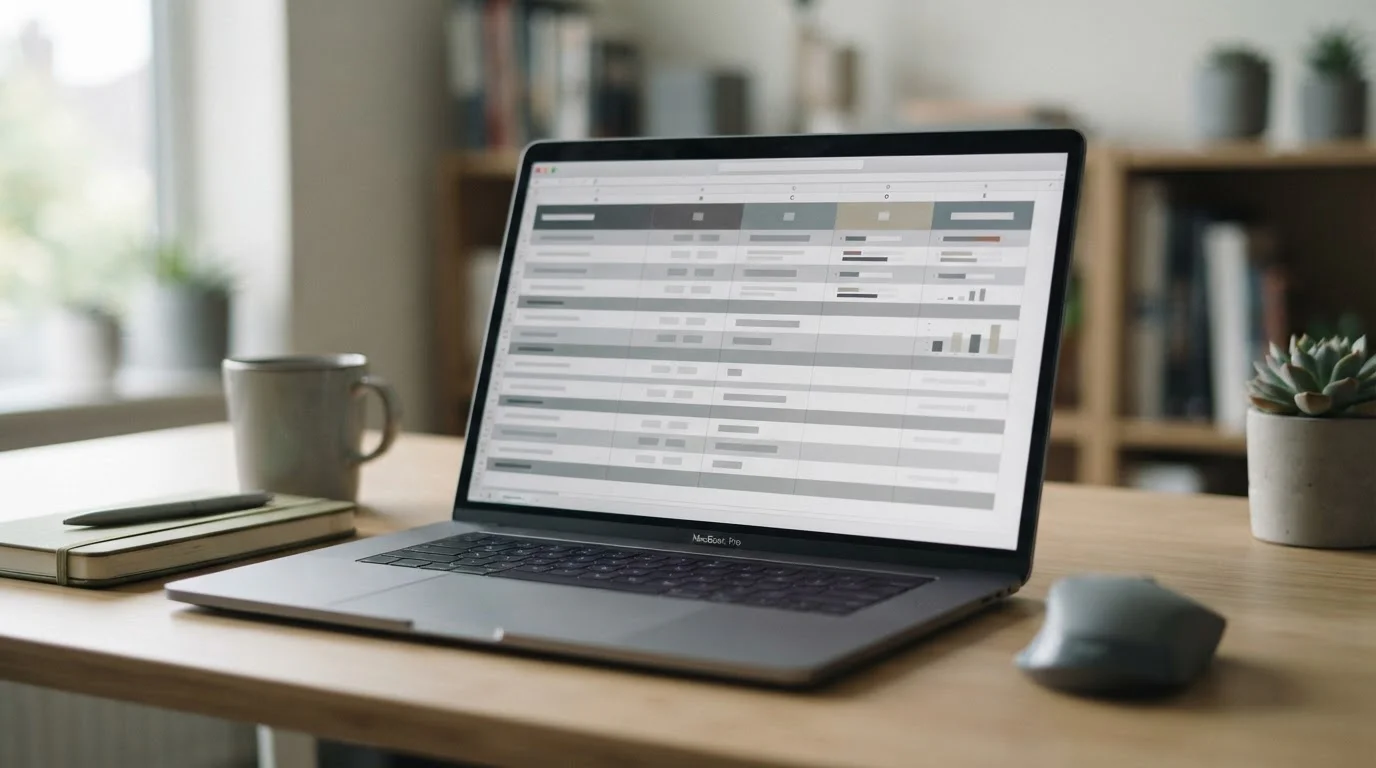 Laptop mit tabellarischer Übersicht verschiedener Wettanbieter im Vergleich