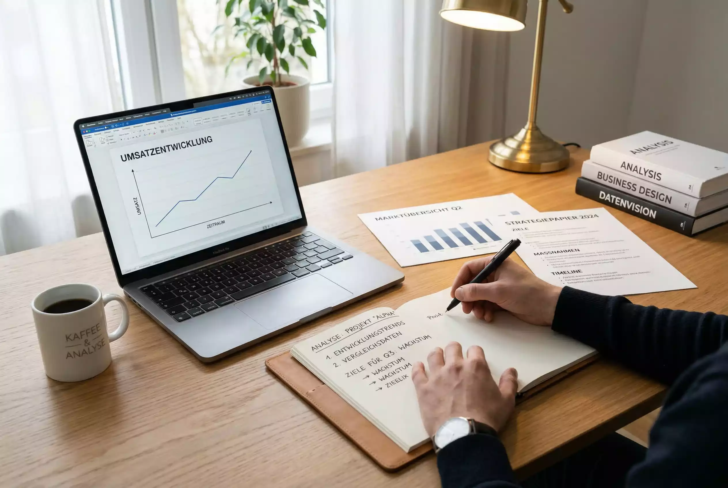 Person analysiert Rennformulare und Statistiken für Pferdewetten am Schreibtisch