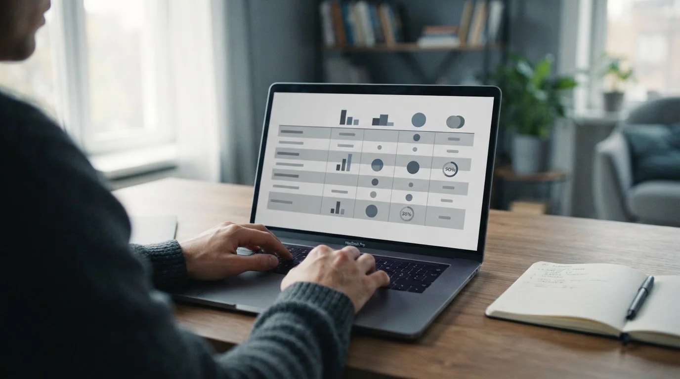 Vergleichstabelle auf Laptop-Bildschirm mit verschiedenen Wettanbieter-Optionen