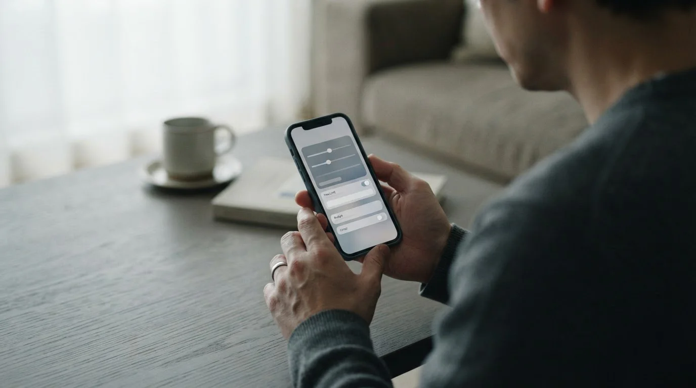 Person setzt Limits in einer Wett-App auf dem Smartphone
