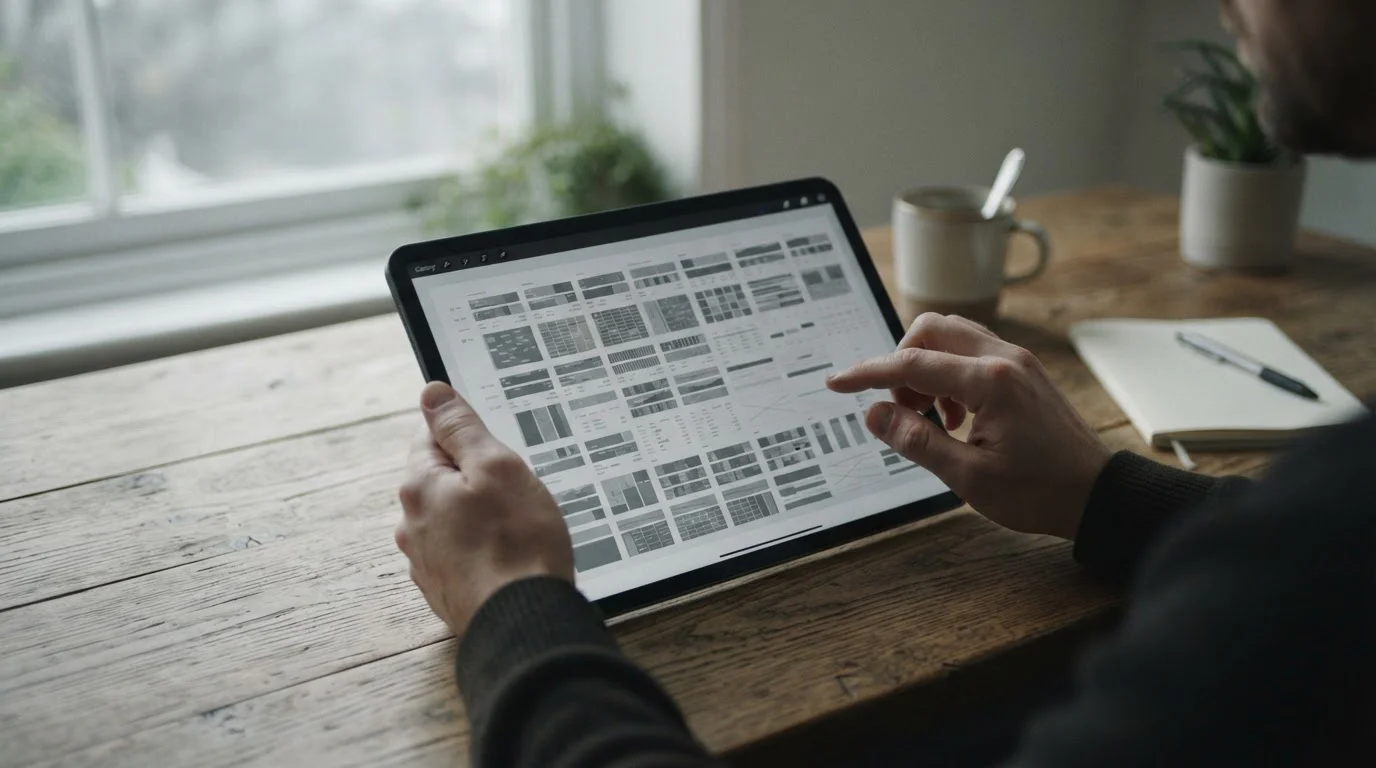 Vergleichstabelle verschiedener Sportwettenanbieter auf einem Tablet-Bildschirm