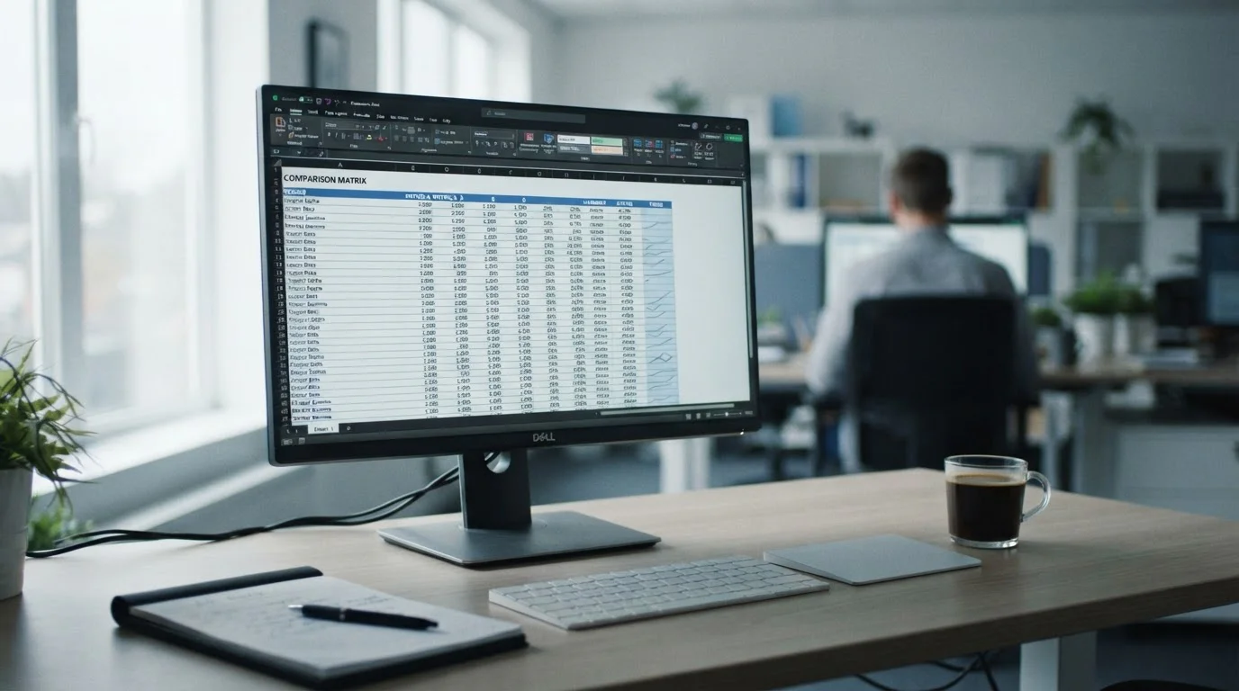 Vergleichstabelle verschiedener Wettanbieter auf einem Monitor