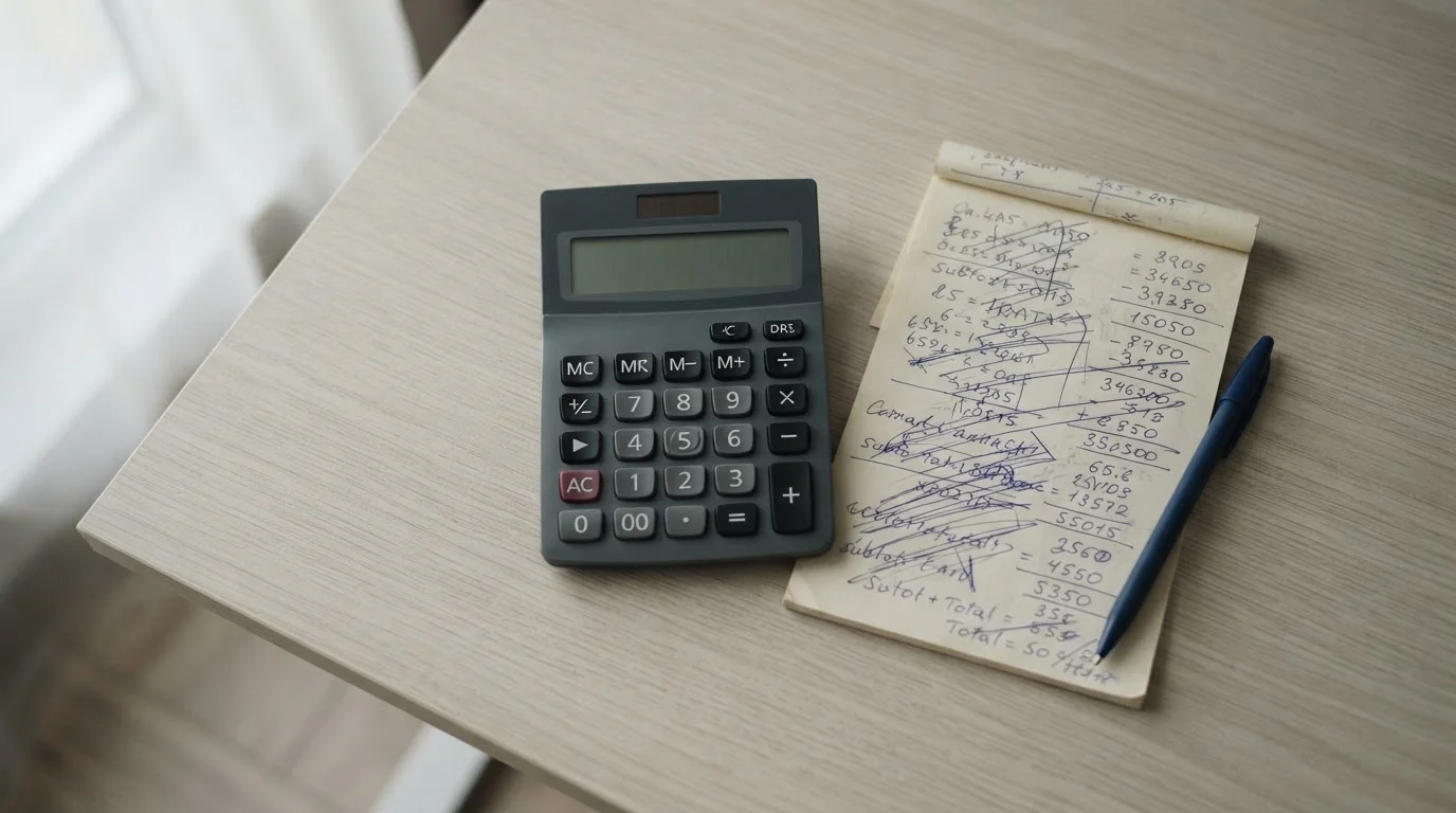 Taschenrechner und Notizen zur Berechnung realistischer Wettgewinne